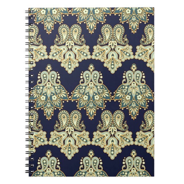 Blumenpaisley nahtlos Muster. Abbildung Notizblock (Vorderseite)