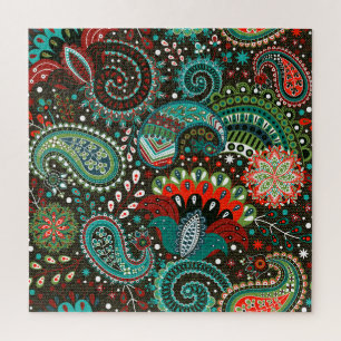 Blumenpaisley: nahtlose Musterelemente.