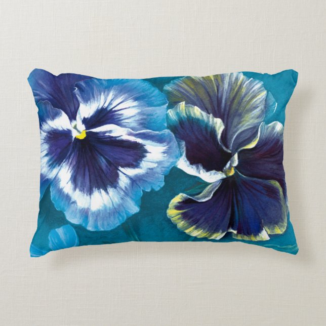 Blumenpansy-Kunstkissen Zierkissen (Vorderseite)