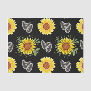 Blumenpapier, 10lb, Gewebe, schwarz und gelb Seidenpapier