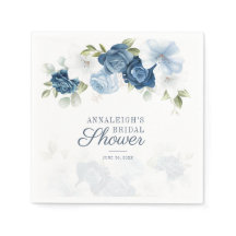 Blumenpapier aus Dusty Blue Floral Brautparty