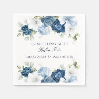 Blumenpapier aus Dusty Blue Floral Brautparty Serviette