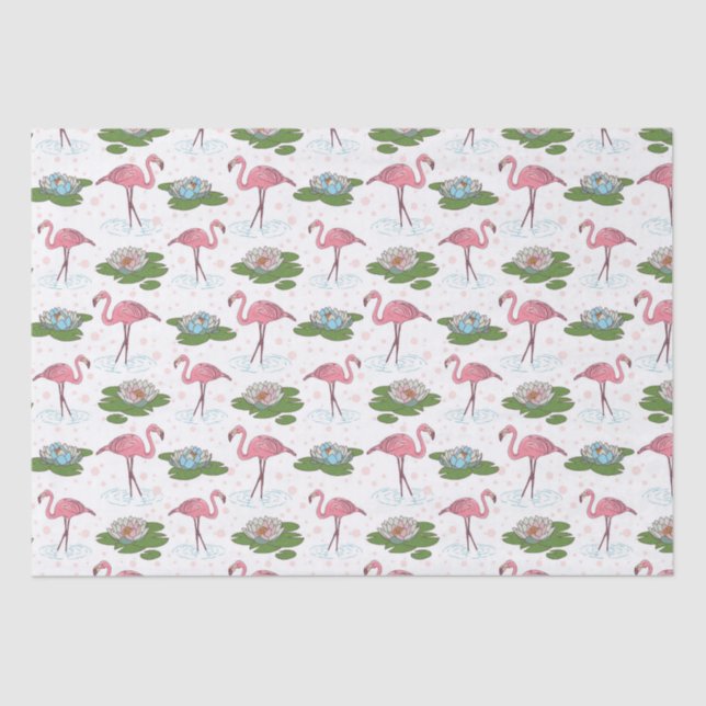 Blumenpapier aus rosa Flamingo Seidenpapier (Vorderseite)