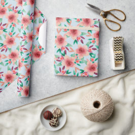 Blumenpapier für Babydusche Geschenkpapier