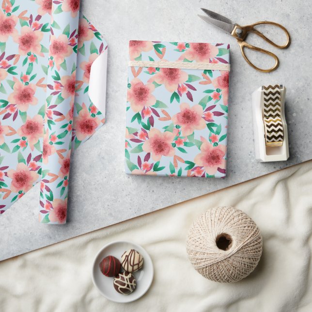 Blumenpapier für Babydusche Geschenkpapier (Kunsthandwerk)