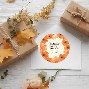 Blumenpapier für Herbst Teller Runder Aufkleber