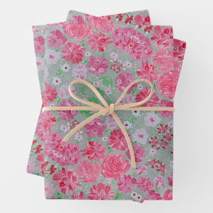 Blumenpapier für Liebe Geschenkpapier Set