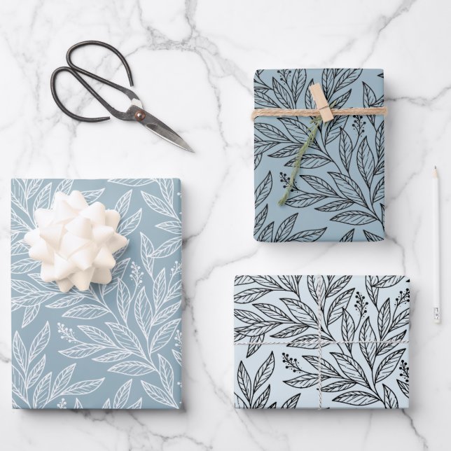 Blumenpapier für Minimalistische Geschenkgutschein Geschenkpapier Set (Vorderseite)