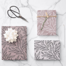 Blumenpapier für Minimalistische Geschenkgutschein Geschenkpapier Set