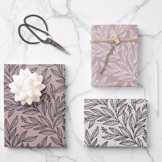 Blumenpapier für Minimalistische Geschenkgutschein Geschenkpapier Set (Vorderseite)