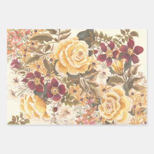 Blumenpapier, Herbstverpackungspapier Geschenkpapier Set