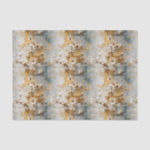 Blumenpapier, Ivory und Gold