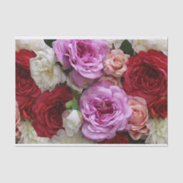 Blumenpapier mit Rose und Pfannenbäumen Seidenpapier