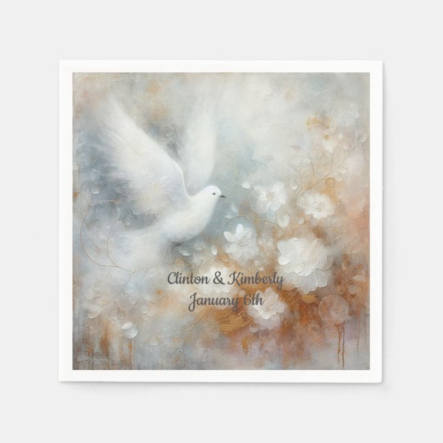 Blumenpapier Napkins für Hochzeiten - individuell  Serviette (Vorderseite)