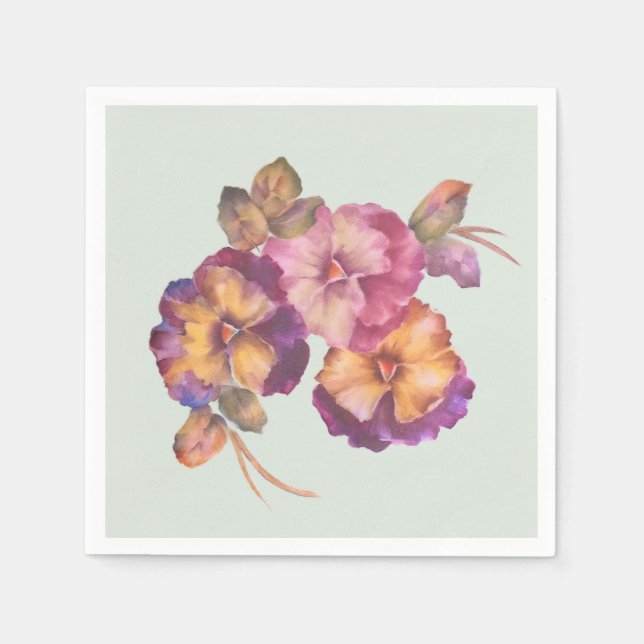 Blumenpapier Napkins Pansy (Set 50) Serviette (Vorderseite)