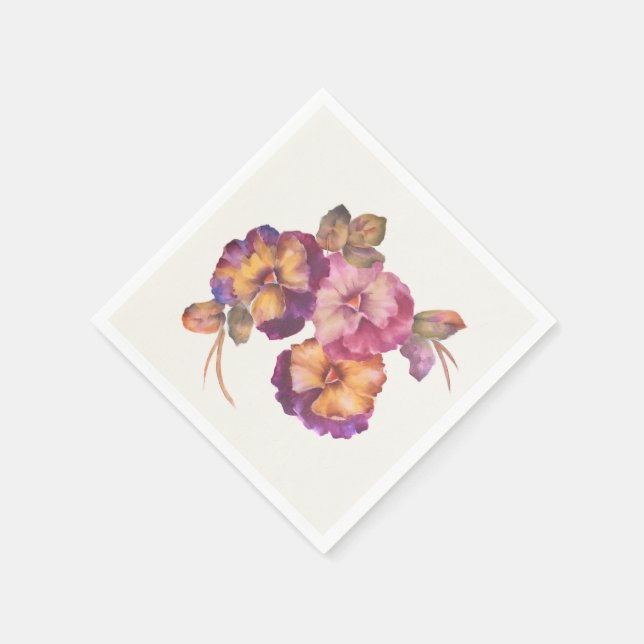 Blumenpapier Napkins Pansy (Set 50) Serviette (Ecke)