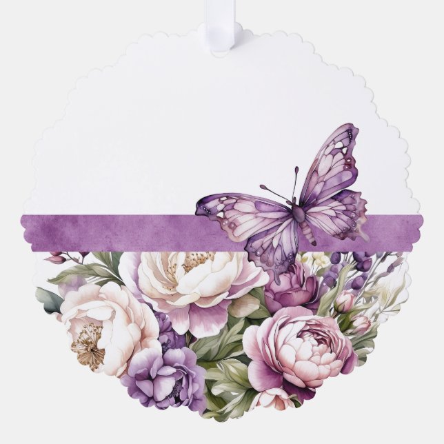 Blumenpapier-Ornament-Karte der lila Hütte Ornament Karte (Vorderseite)