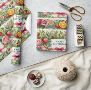 Blumenpapier zum Geburtstag Geschenkpapier