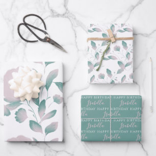 Blumenpapierbögen zum Geburtstag Geschenkpapier Set