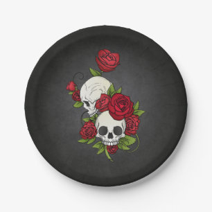 BlumenPappteller skulls Dia de Los Muertos Pappteller