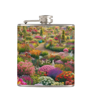 Blumenparadies-Gartenkunst-Hip-Flasche Flachmann
