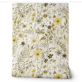 BLUMENPARADIES / gelbe Khaki-Stimmung Tapete
