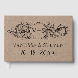 Blumenparaphore auf der Pappe Hochzeitstorch Gästebuch