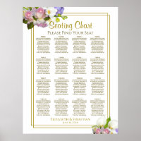 Blumenpastel 16 Tabelle Hochzeitskarte