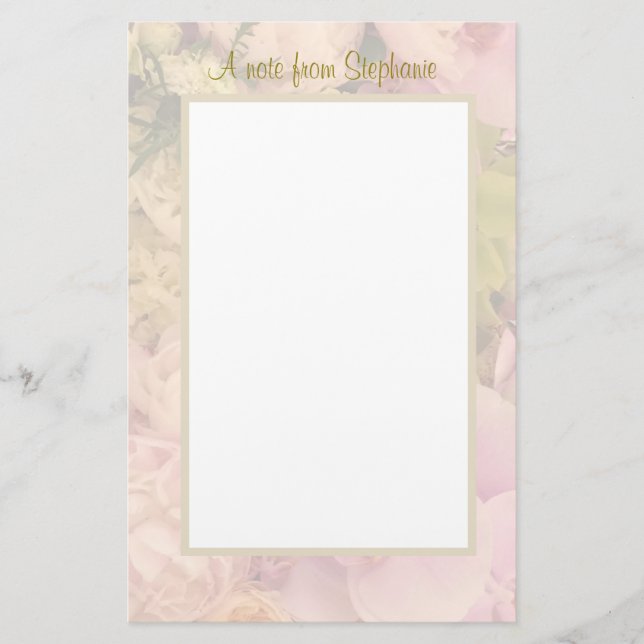 Blumenpastel mit Schreibpapier Briefpapier (Vorderseite)