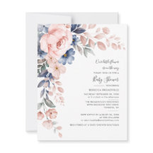 Blumenpastel Pink Blau Wasserfarben Kinderdusche