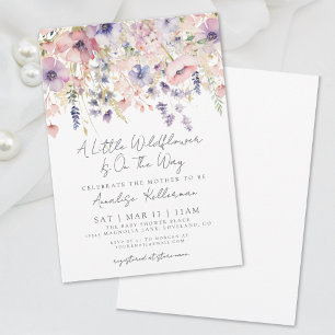 Blumenpastell Eine kleine Wildblumen-Baby-Party Einladung