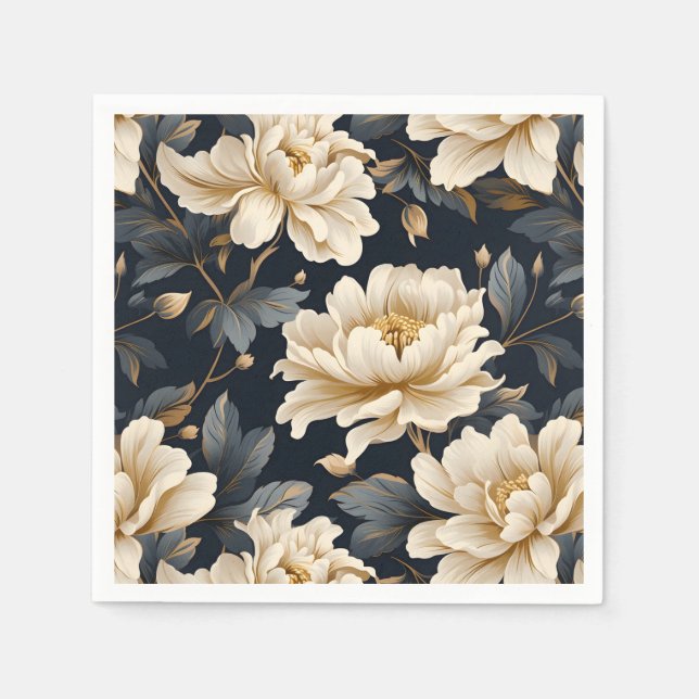 Blumenpeony Elegante Moderne Serviette (Vorderseite)