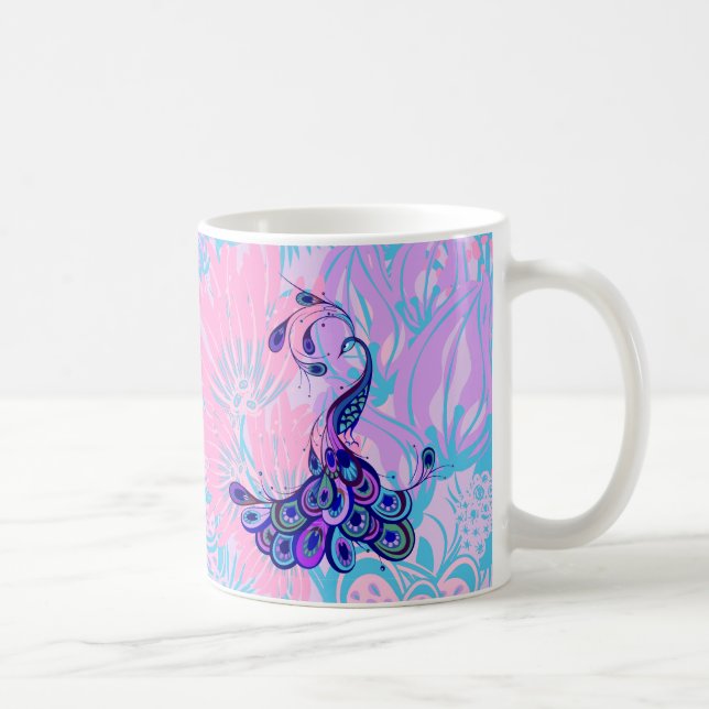 Blumenpfau Kaffeetasse (Rechts)