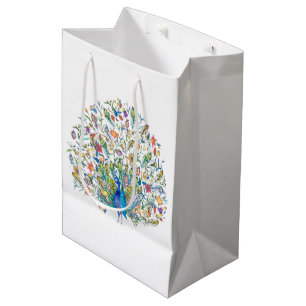 Blumenpfau Mittlere Geschenktüte