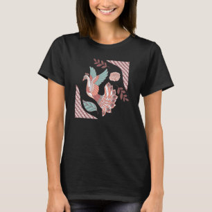 Blumenpfau Niedliche Vögel Tiergrafie T-Shirt
