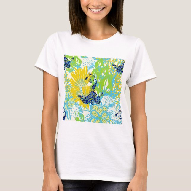 Blumenpfau T-Shirt (Vorderseite)