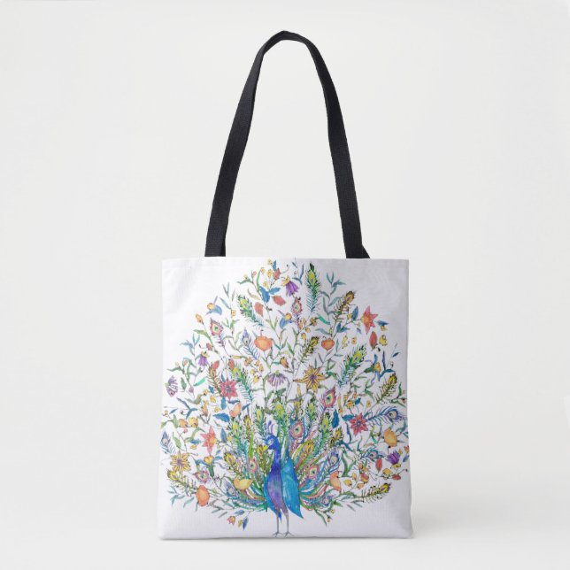 Blumenpfau Tasche (Vorderseite)