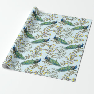 Blumenpfauenwackelpapier Geschenkpapier
