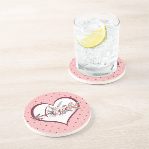 Blumenpfeil Valentinstag   Getränkeuntersetzer