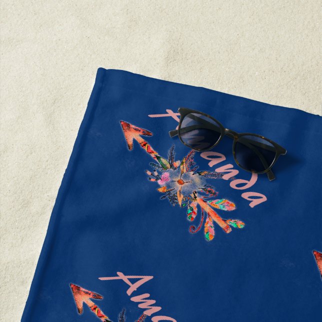 Blumenpfeile personalisiert strandtuch (Beispiel)