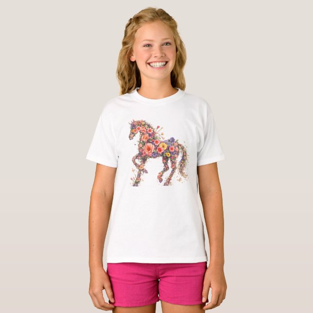 Blumenpferd T-Shirt (Vorne ganz)