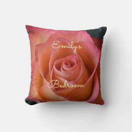 Blumenpfirsich Rosa Rose personalizable Throw Kiss Kissen