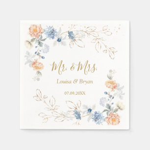 Blumenpfirsichblütenhochzeit Serviette