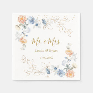 Blumenpfirsichblütenhochzeit Serviette