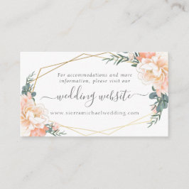 Blumenpfirsichcreme Gold Mint Green Wedding Websit Begleitkarte