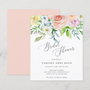 Blumenpfirsiche Budget Bridal Dusche Einladung
