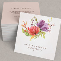 Blumenpflaume und Hochzeitsplaner mit rotem Aquare