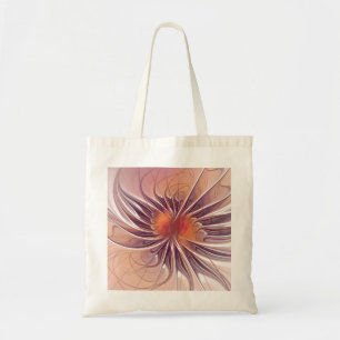Blumenphantasie, bunte abstrakte Fraktal-Blume Tragetasche