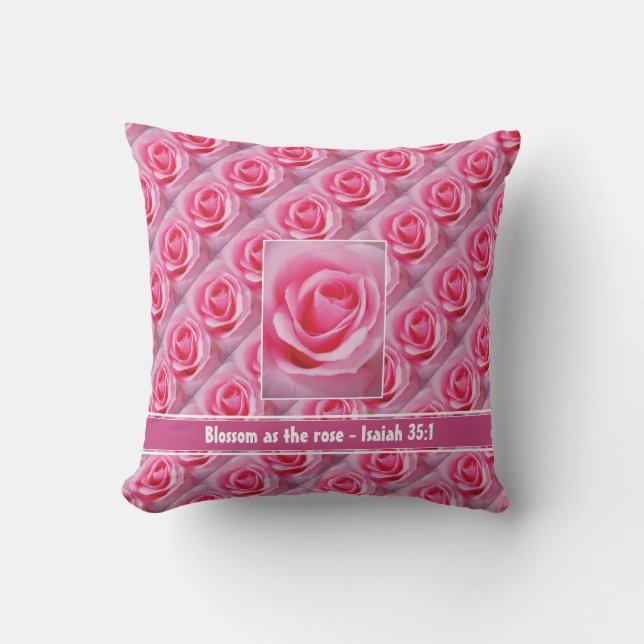 Blumenpinsel Rose Inspiration Zitat-Skripte Kissen (Vorderseite)