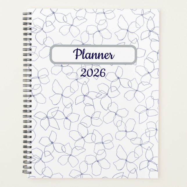 Blumenplaner – Elegantes Blumen-Thema  Planer (Vorderseite)